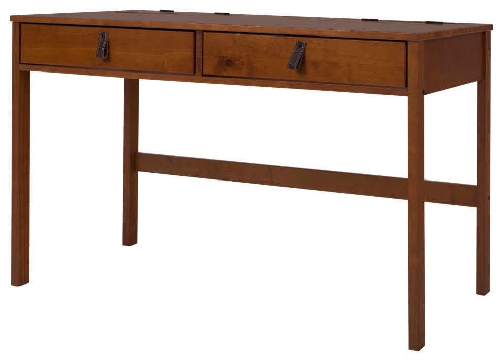 Memomad Bali Home Office Solid Wood Desk with Drawers (Caramel)