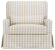 Crawford Pillowback Chair and a Half Comfort Swivel Glider, Tan Gingham