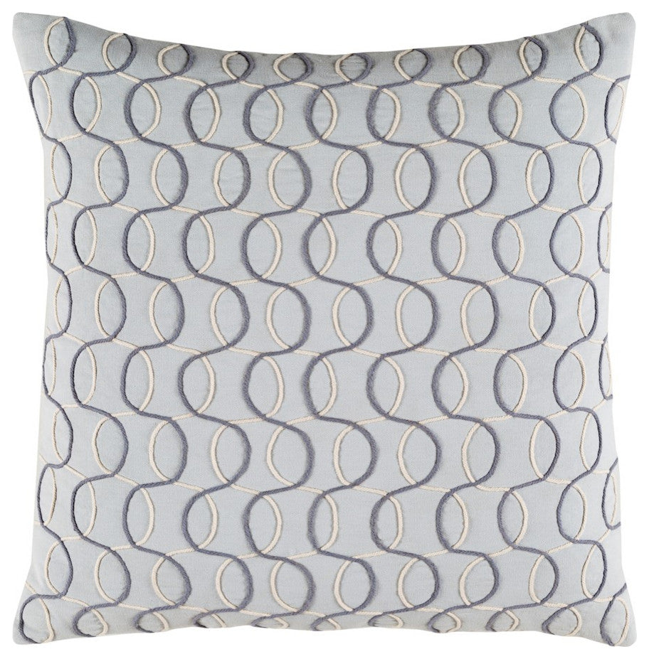 Surya Solid Bold II SDB-001 22"x22" Pillow Kit, Charcoal/Cream/Gray