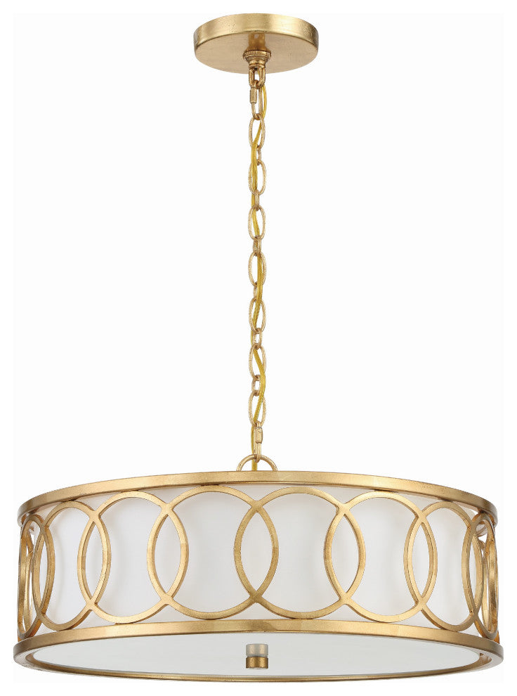 Libby Langdon for Crystorama Graham 6-Light Antique Gold Chandelier