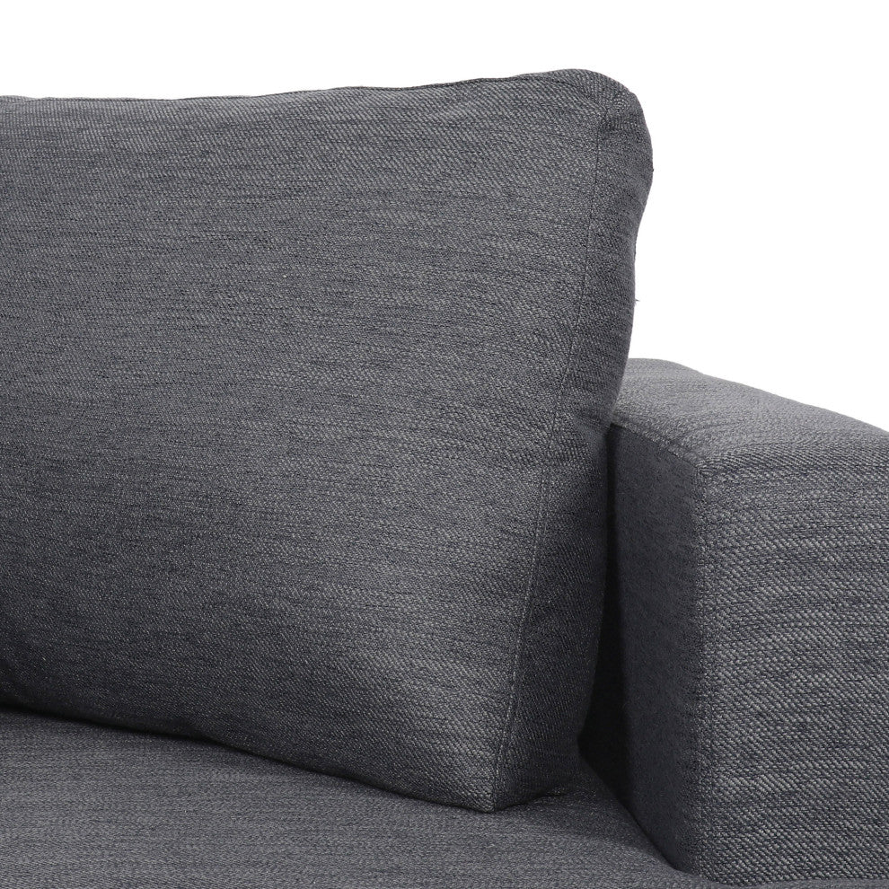 Vue Modern Fabric Upholstered Club Chair, Charcoal/Silver