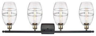 Ballston-Vaz 4-Light 36" Bath Vanity Light, Black Antique Brass, Clear