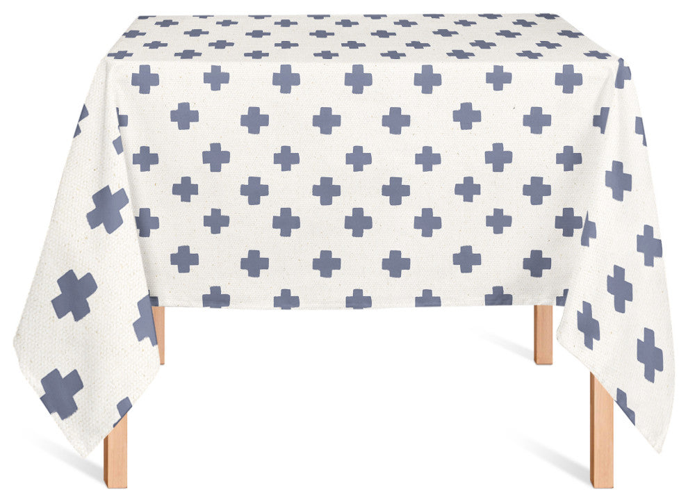 Swiss Cross Pattern Blue 2 58x58 Tablecloth