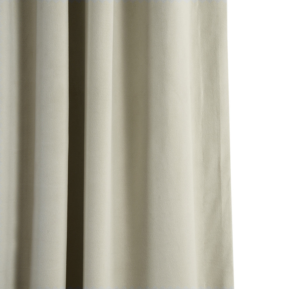 Signature Blackout Velvet Curtain Single Panel, Cool Beige, 50"x108"