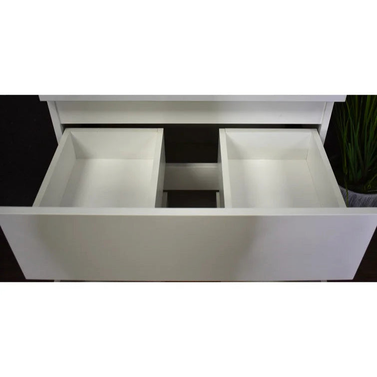 Salt 20Dx24" Floating Bathroom Vanity, Glossy White With Acrylic Top