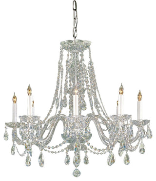 Traditional Crystal 8-Light Chandelier, Polished Brass Finish