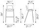Bar Stool Chair Barstool, Set of 2, Faux Vinyl Leather, Steel, Beige, Walnut