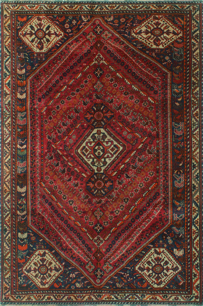 Fine Vintage Distressed Alirio Red Rug