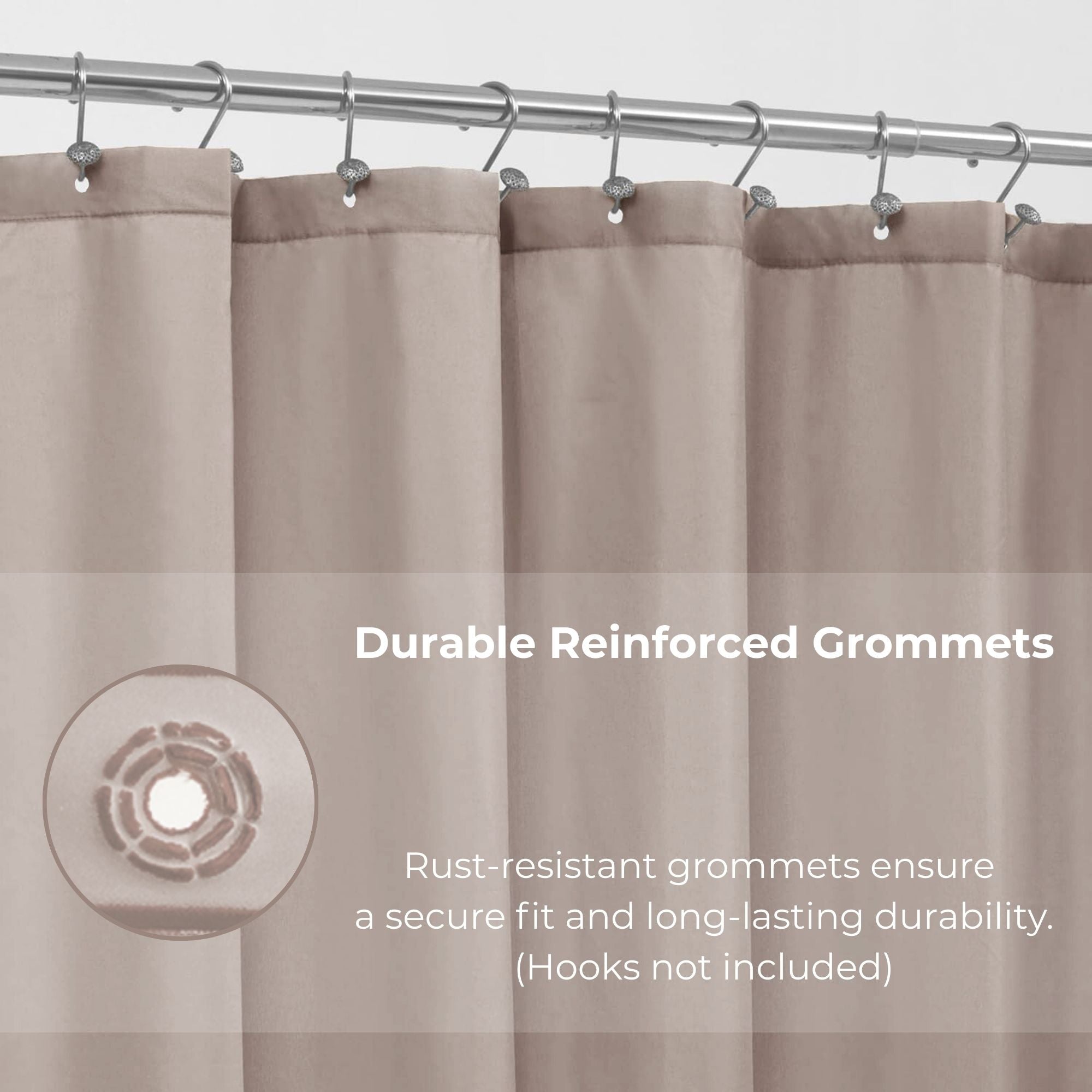 Extra Long Shower Curtain Liner Plastic 71W x 79H, Taupe
