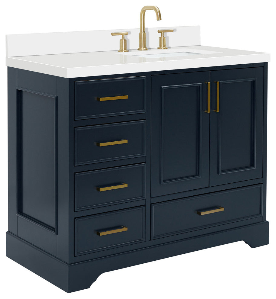 Ariel Stafford 43" Single Right Offset Rectangle Sink Bathroom Vanity