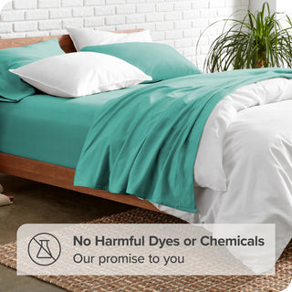 Bare Home 1800 Microfiber Sheet Set, Turquoise, Twin