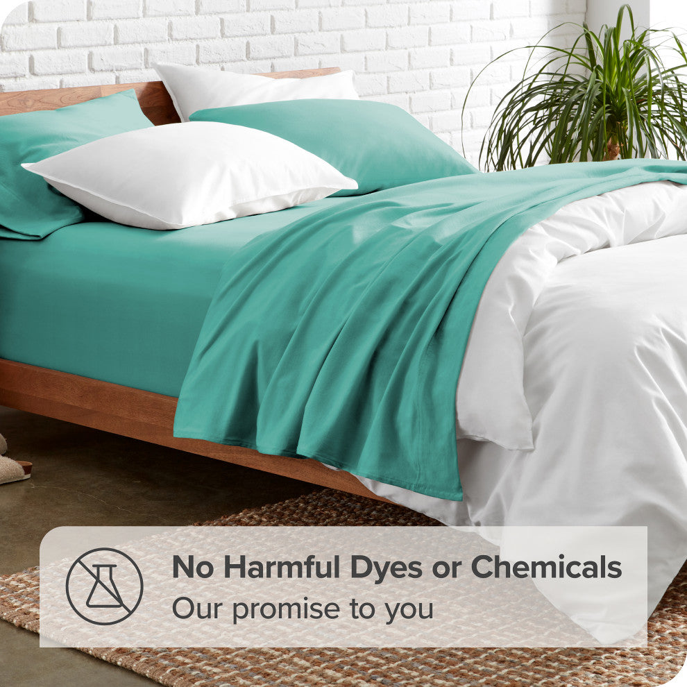 Bare Home 1800 Microfiber Sheet Set, Turquoise, Twin