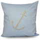 Polyester Decorative Outdoor Pillow, Anchor, Blue, Off-White, 18"x18"