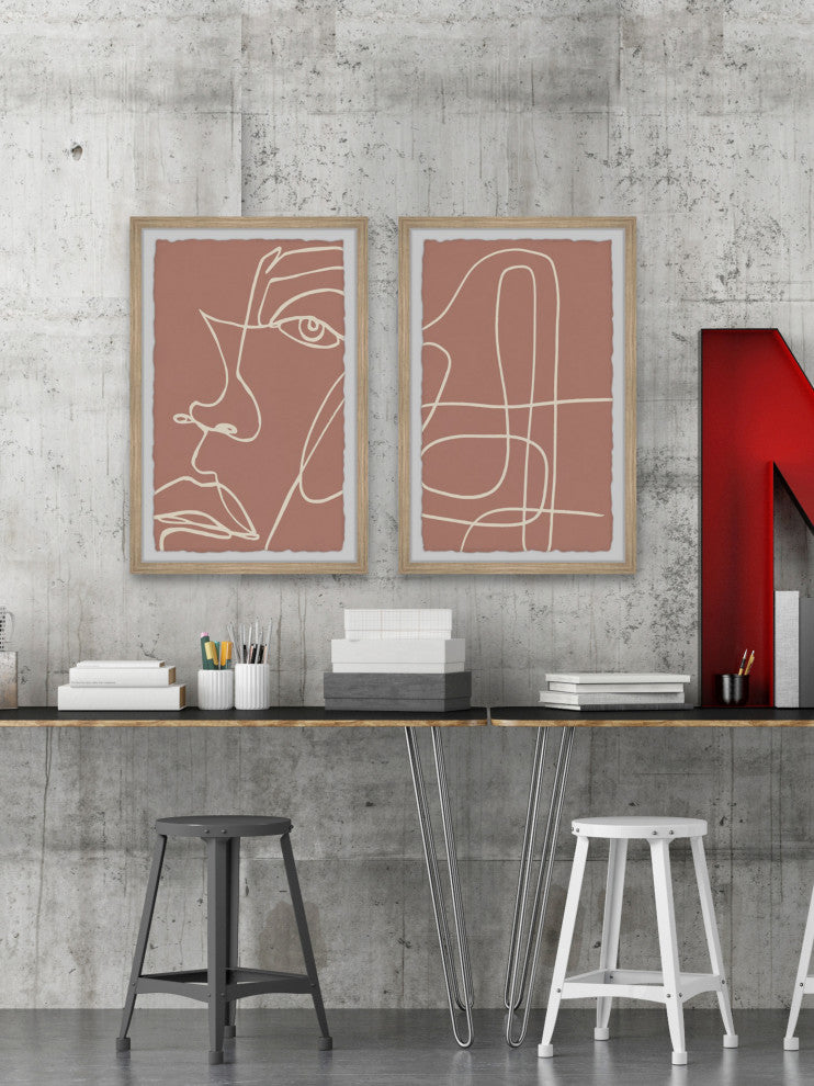 Twisted Mirror Diptych, Set of 2, 8x12 Panels