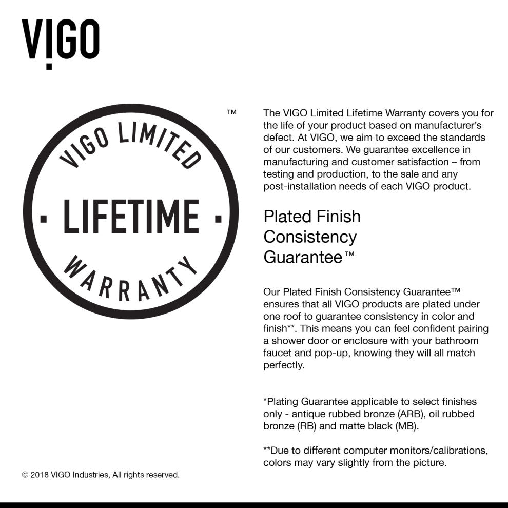 VIGO Pirouette 30" to 36" W x 72" H Frameless Pivot Shower Door, Matte Black, Clear Glass