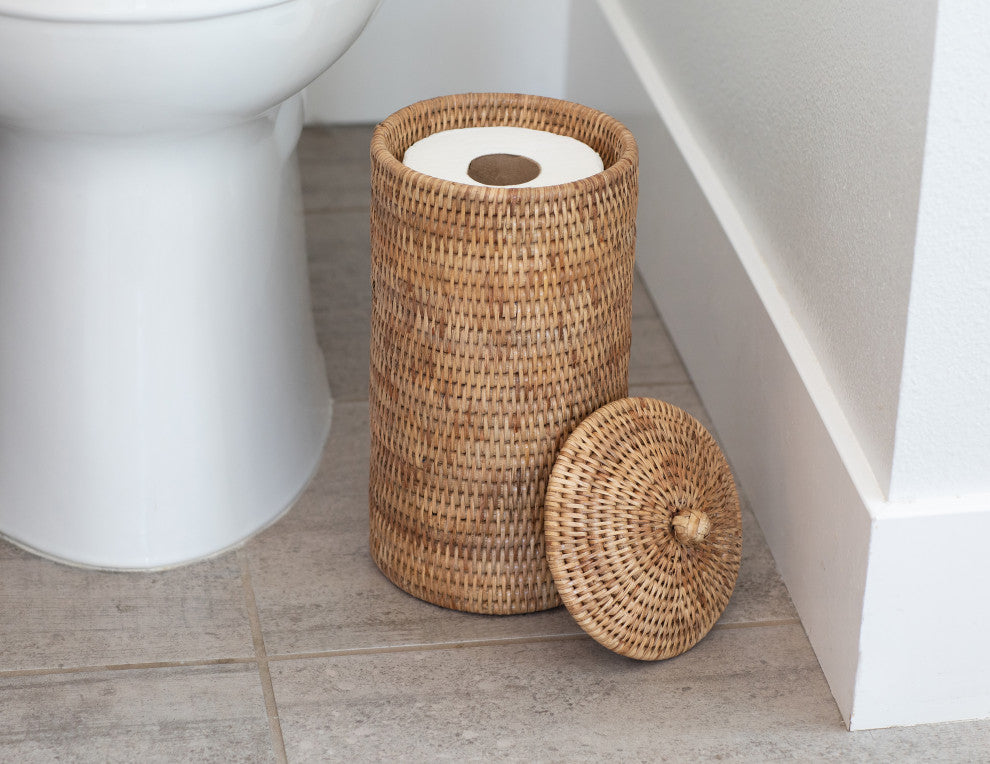 Artifacts Rattan™ Double Toilet Roll Holder, Honey Brown