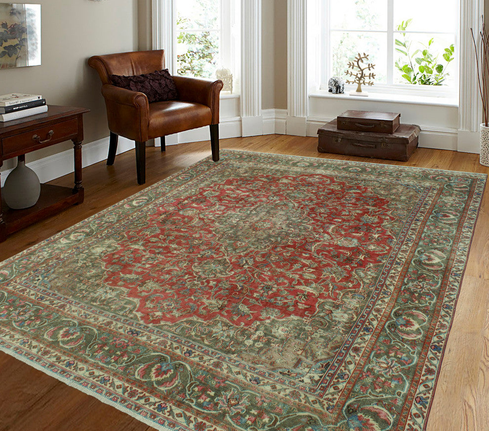 Vintage Distressed Markell Red Rug