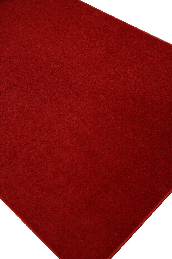 Furnish My Place Red 4' x 20' Solid Color Rug Runner Made In Usa