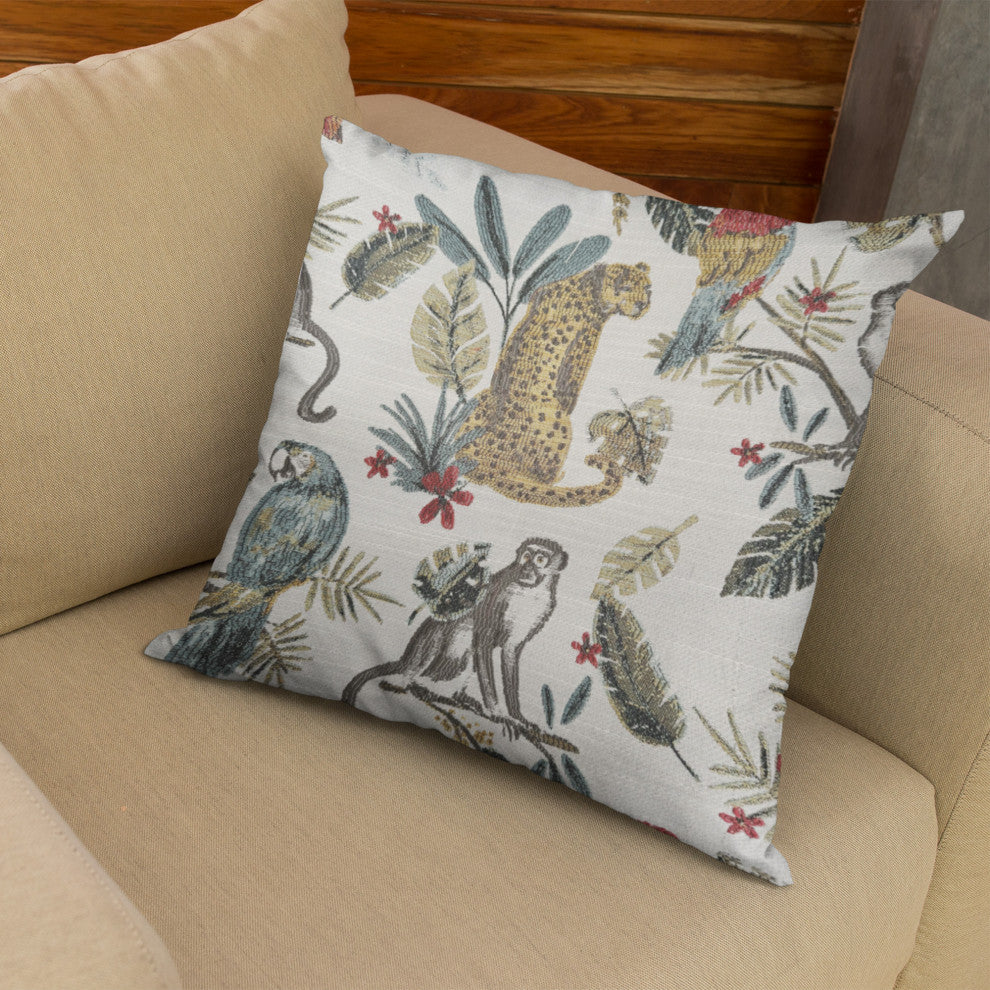Plutus Multi-Color Jungle Luxury Throw Pillow, Multi-Color, 20" x 36" King