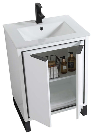 Fine Fixtures Opulence Collection Bathroom Vanity with White Ceramic Sink