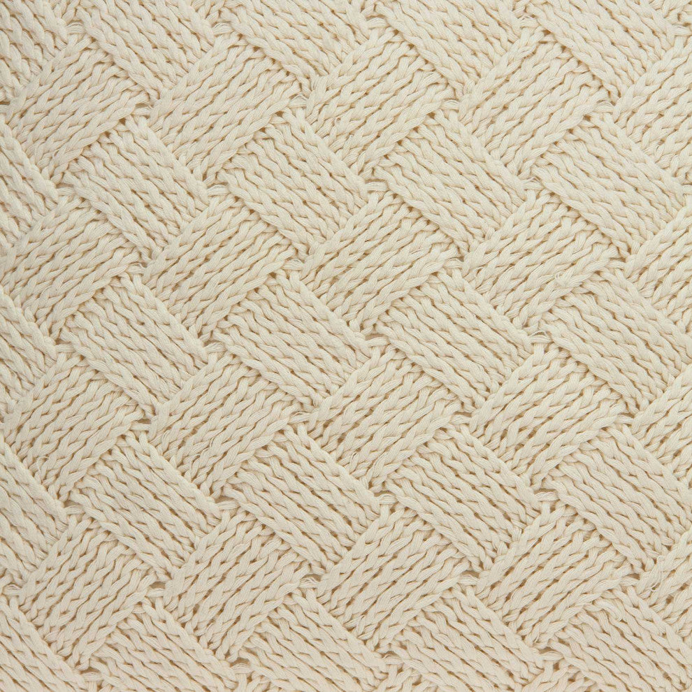 HomeRoots 20" x 0.5" x 20" Beautiful Transitional Beige Accent Pillow Cover