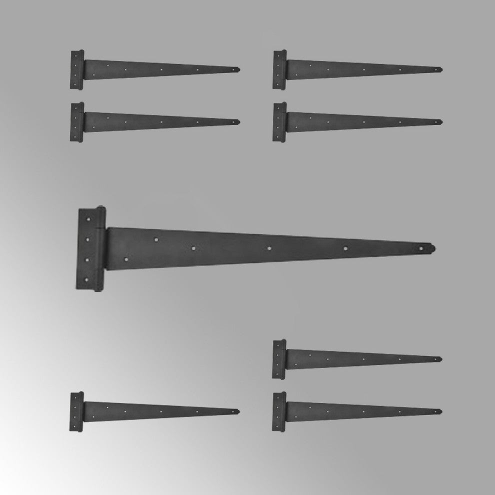 Tee Strap T-Hinge Large Black For Barn Doors or Large Gates 25 1/4" Length