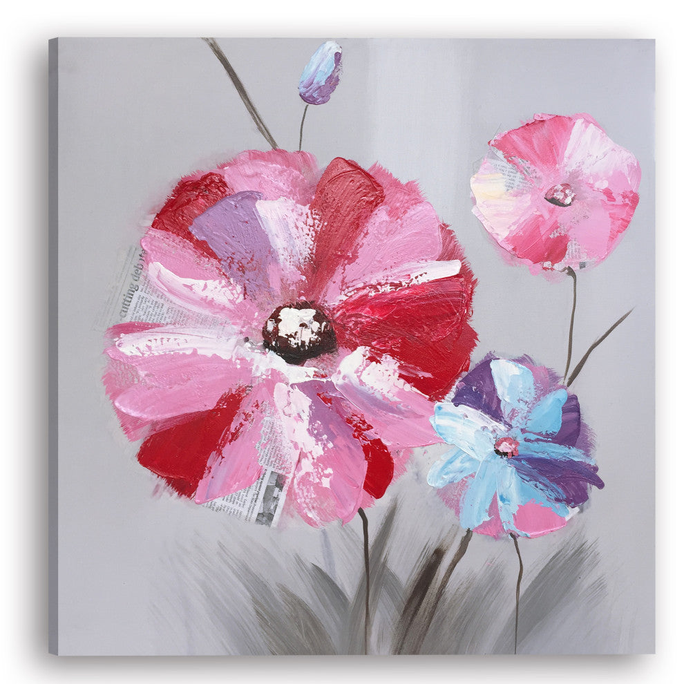 Hand Painted Flowers Wall Decor Artwork VI