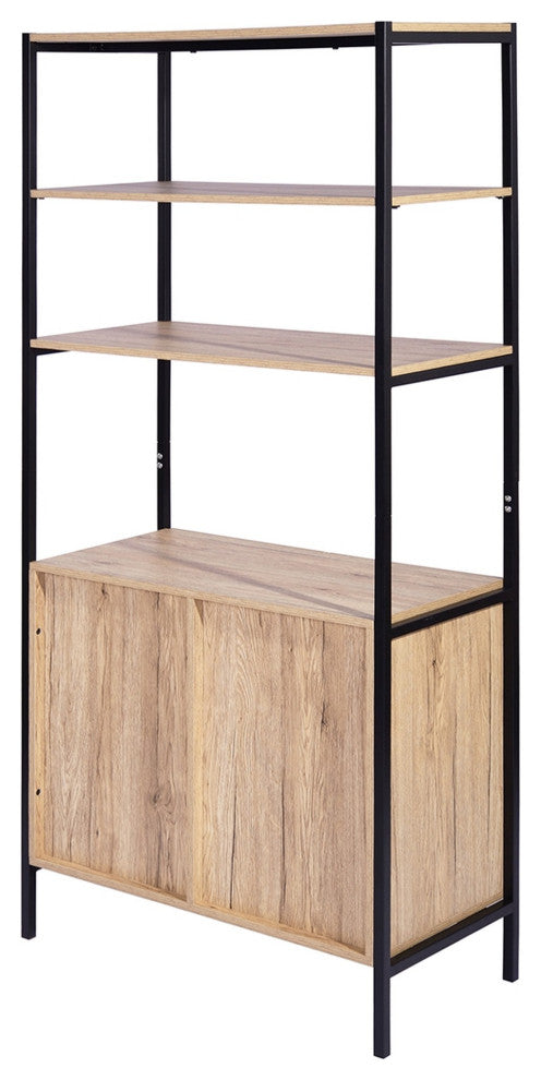 Wood Double Door Accent Cabinet with Shelf, Oak, 31'' X 16''
