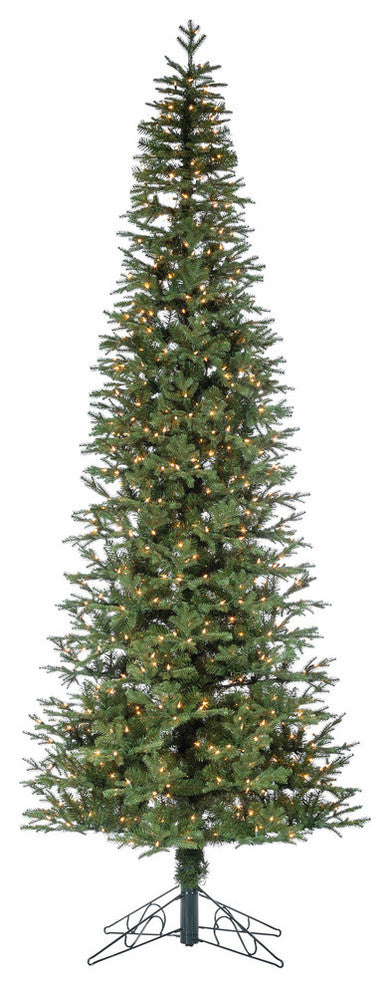 10' High Pre-Lit Natural Cut Narrow Jackson Pine With Clear White Lights
