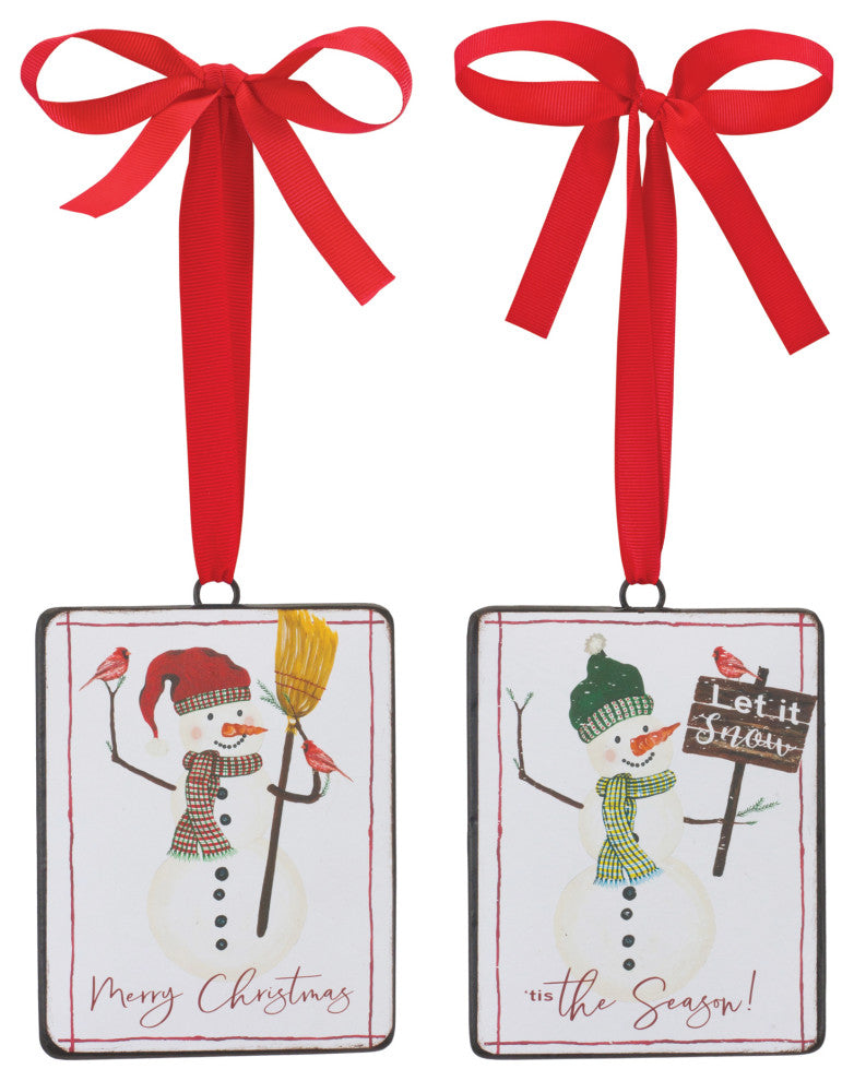 Snowman Sentiment Ornament, Set of 12
