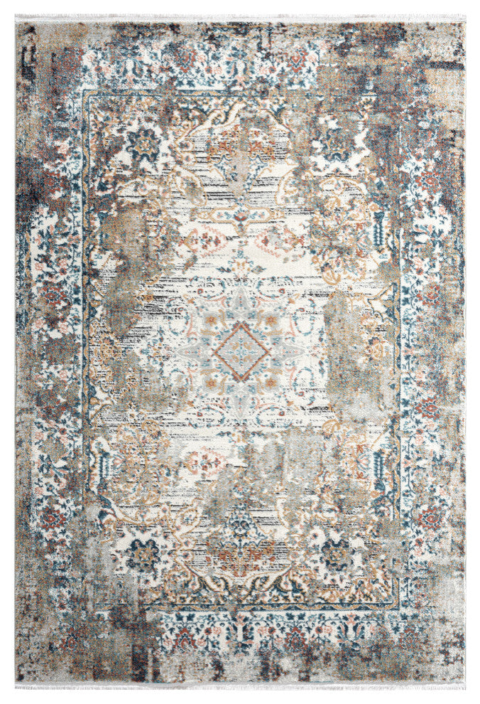 Abani Rugs Azure AZR200A Blue and Grey Vintage Area Rug