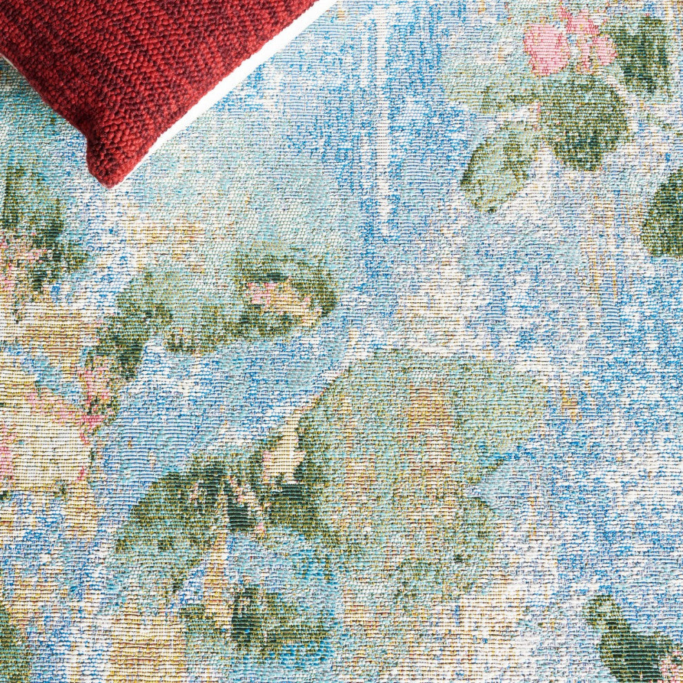 Safavieh Barbados Collection Indoor-Outdoor, BAR522 Rug, Light Blue/Green, 4'x6'