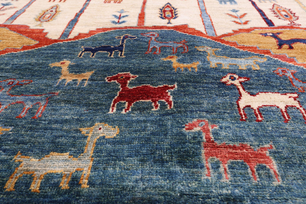 Persian Gabbeh Tribal Hand-Knotted Rug 5' 9" X 7' 11" Q5654