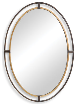 35" Transitional Bronze Oval Mirror