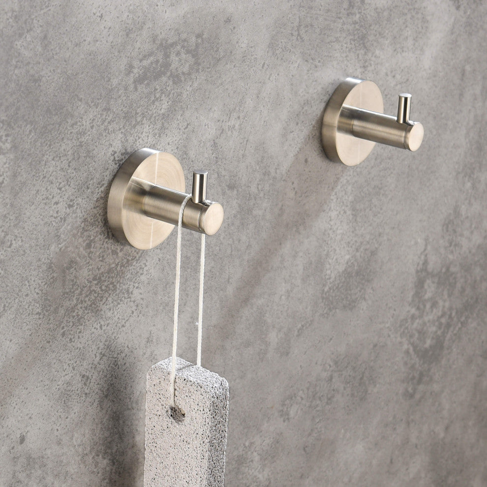 Circular Bathroom Towel & Robe Hook 3 Count, Brushed Nickel
