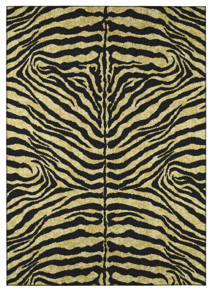 Indoor/Outdoor Mali ML1 Gold Machine Washable 5' x 7'6" Rug