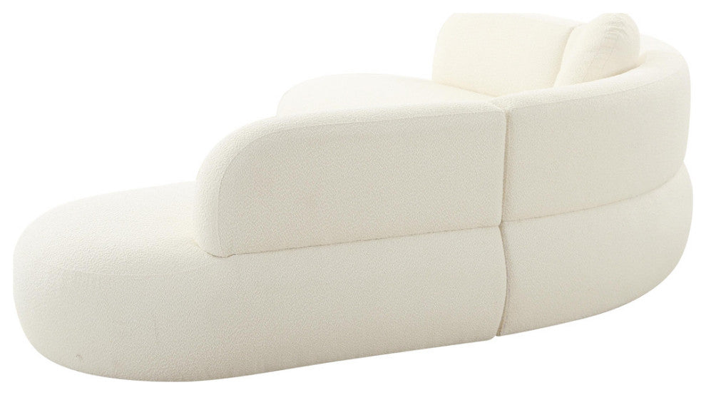 Broohah Cream Boucle Sectional Sofa