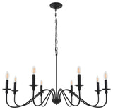 Matte Black Finish 8-Light Pendant