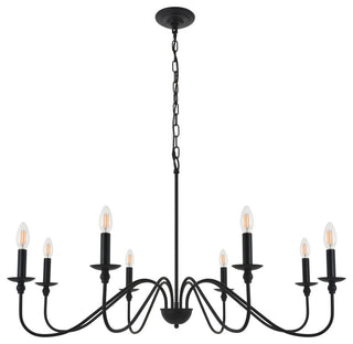 Matte Black Finish 8-Light Pendant