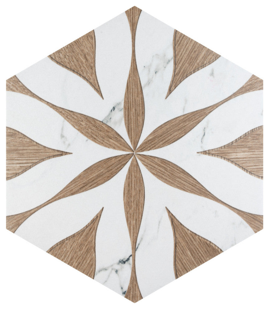 Llama Flower Loire Noce Porcelain Floor and Wall Tile