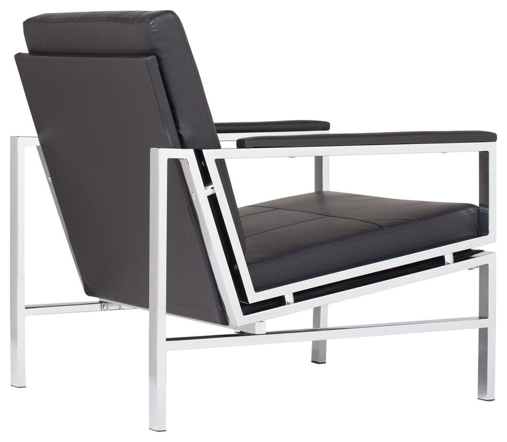 Atlas Bonded Leather Lounge Chair, Black