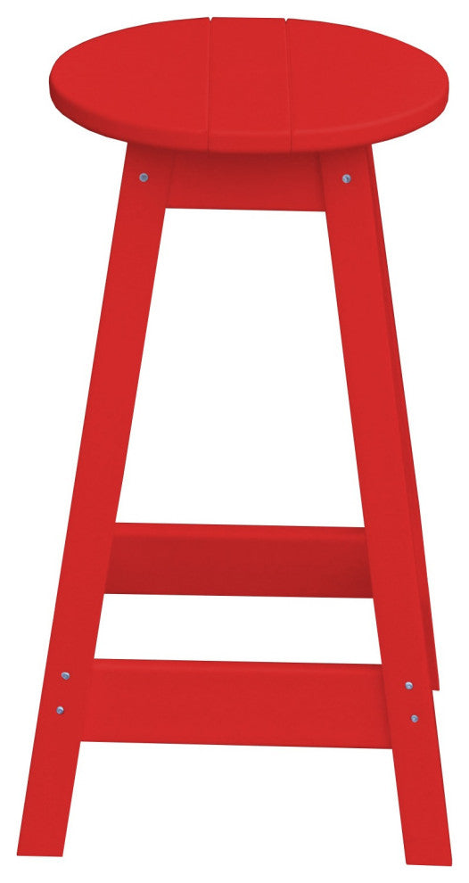 Poly Lumber Bar Stool, Bright Red, Counter Height, Round