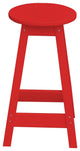 Poly Lumber Bar Stool, Bright Red, Counter Height, Round