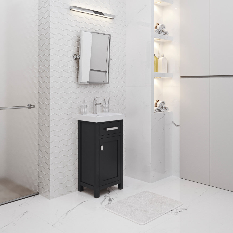 Mia 18 In. Integrated Ceramic Sink Top Vanity in Espresso with Single Faucet