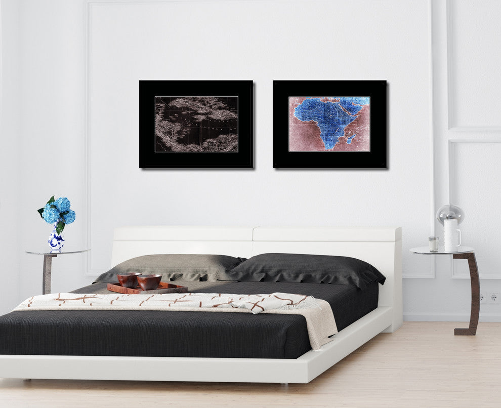 Caribbean Cuba Jamaica Old Vivid Sepia Map Print On Canvas With Frame, 16" X 21"