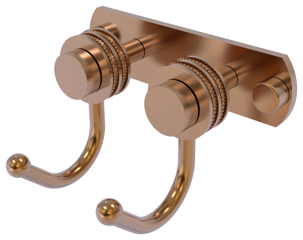 Mercury 2 Position Multi Hook with Dotted Accent, Brushed Bronze