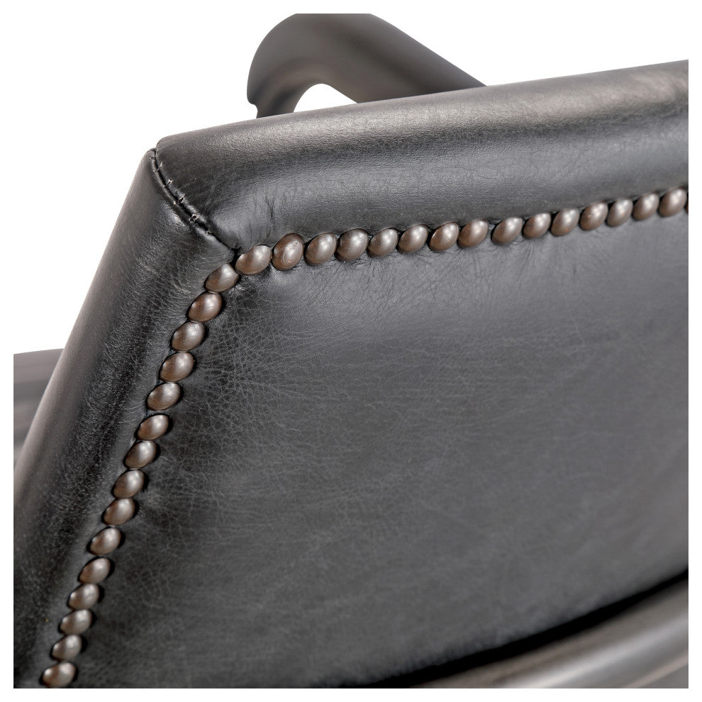 Foster Swivel Desk Chair Onyx Black Leather