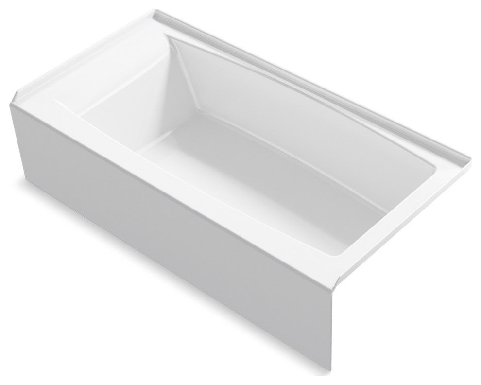 Kohler K-26109-RA Entity 60" x 30" Three Wall Alcove Acrylic Bathtub - White