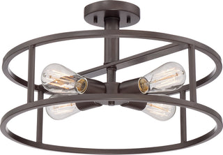 Quoizel NHR1718WT Four Light Semi-Flush Mount New Harbor Western Bronze