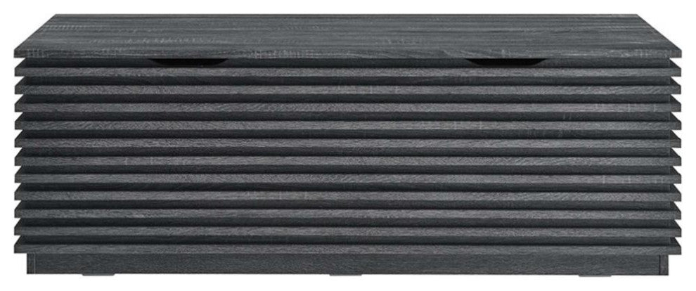 Modway Render Particleboard and Laminate Storage Bench in Charcoal